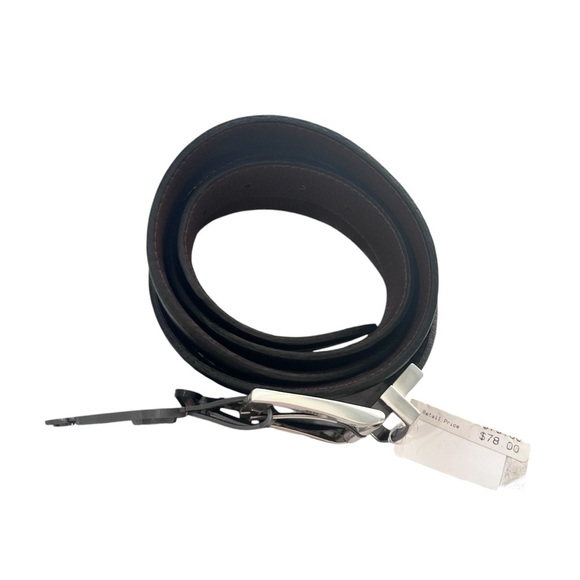 NWT Brighton Reversible Black Brown 1” Leather Belt with Silver Buckle Size 46 - Picture 2 of 11